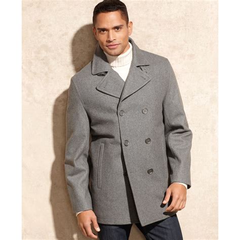 michael kors peacoat men's|michael kors wool peacoat.